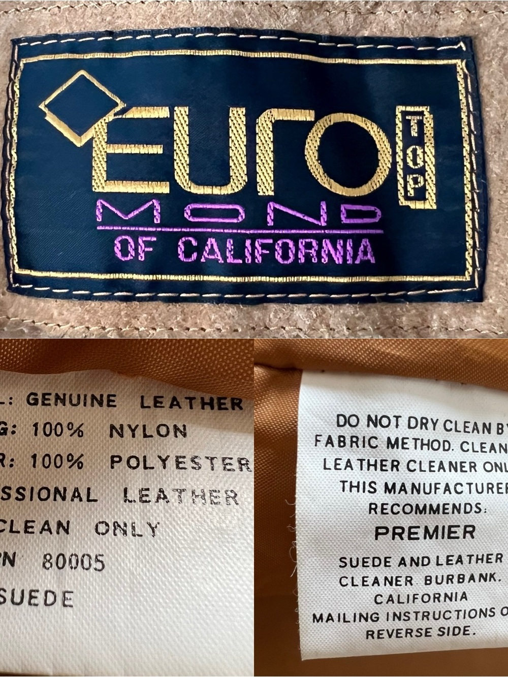 Vintage 90s Euro Mono of California Suede Cinched Utility Jacket - Size L - Picture 4 of 15